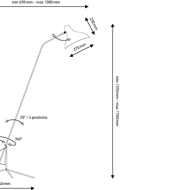 Mantis Floor Lamp Dimensions