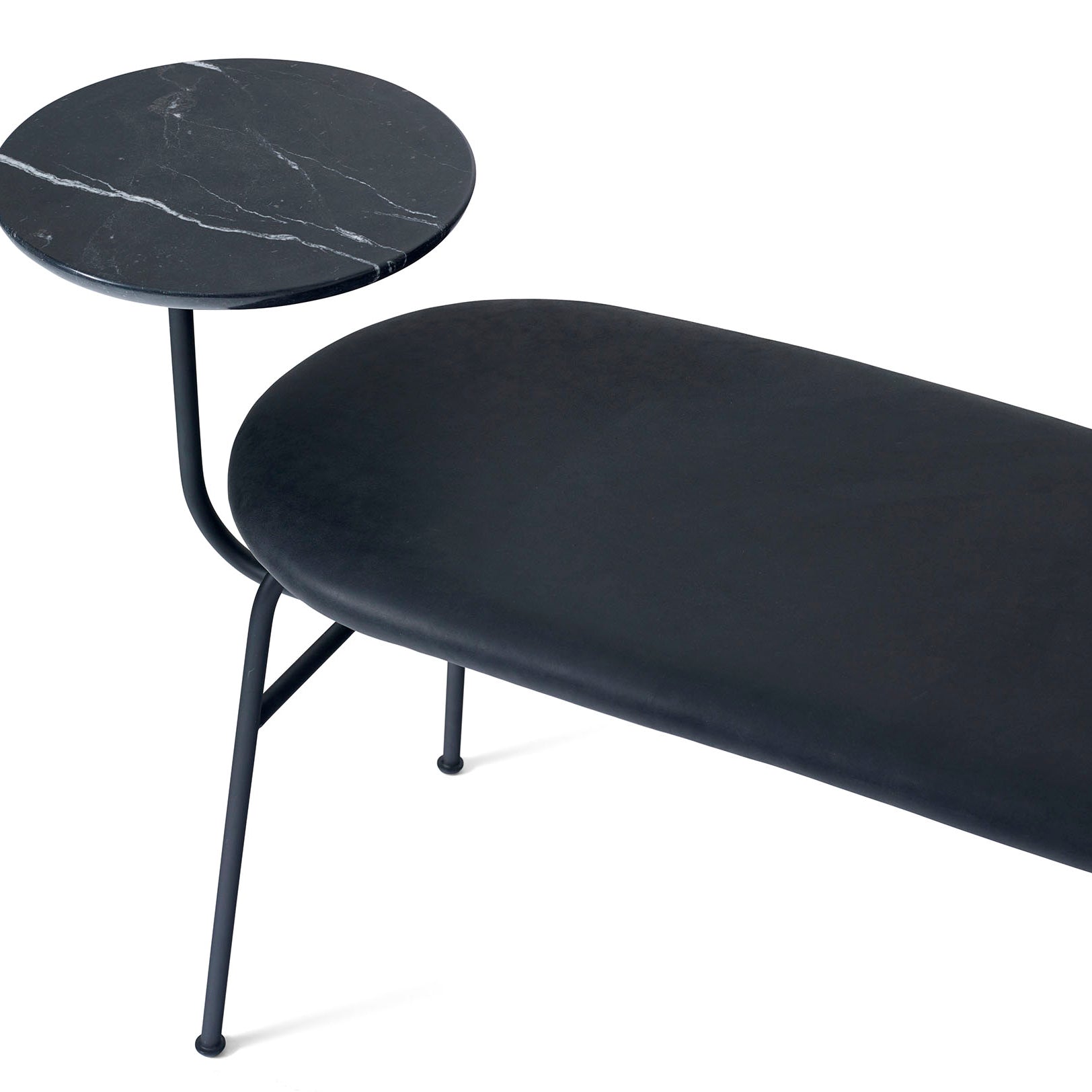 Menu Afteroom Bench Black Leather Top View