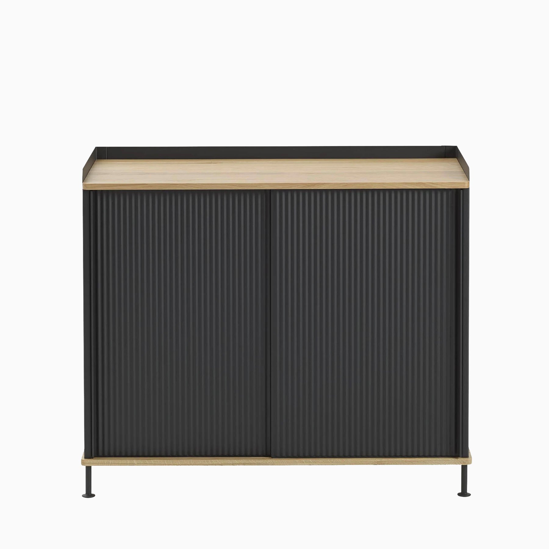 Muuto Enfold Sideboard 100x45 85cm Height Black with Oak Top