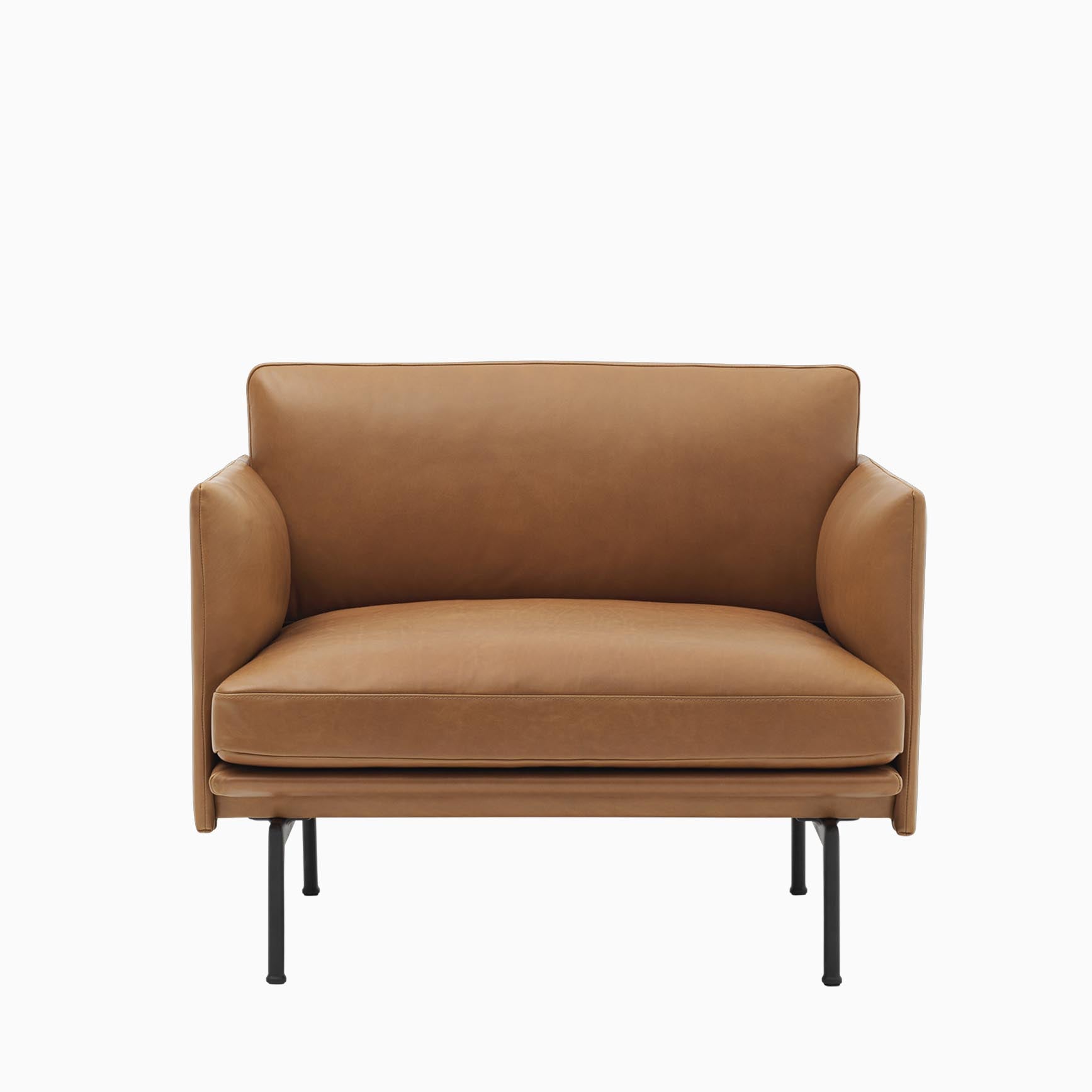 Muuto Outline Chair Cognac Silk Leather
