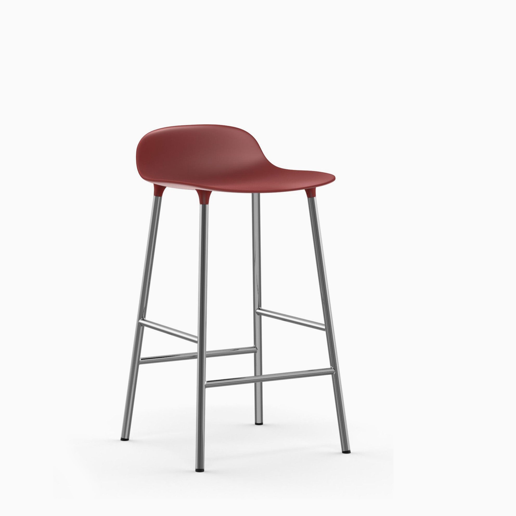 Normann Copenhagen Form Bar Stool 65cm Chrome Red