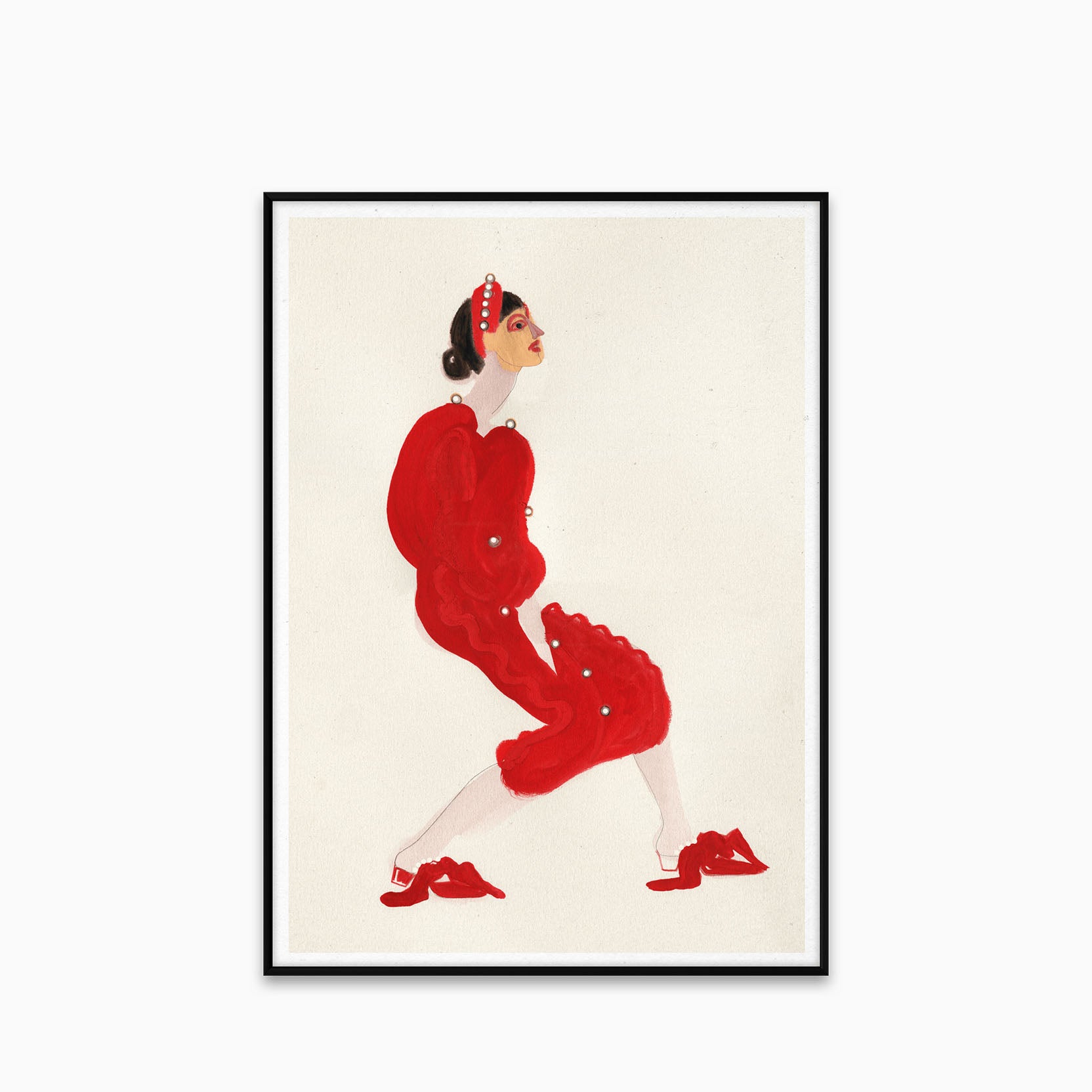 Paper Collective Red with Pearls