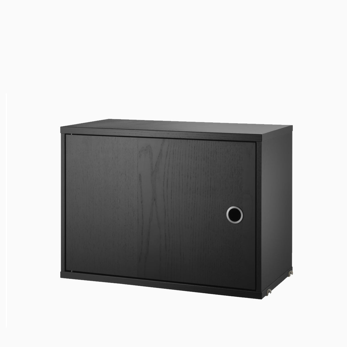 String Cabinet with Sliding Doors 58cm Black Stained Ash