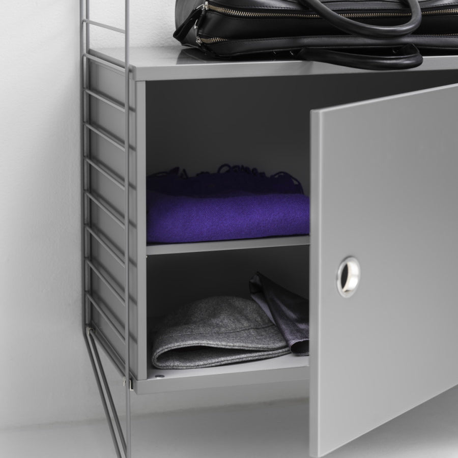 String Cabinet with Swing Door Grey