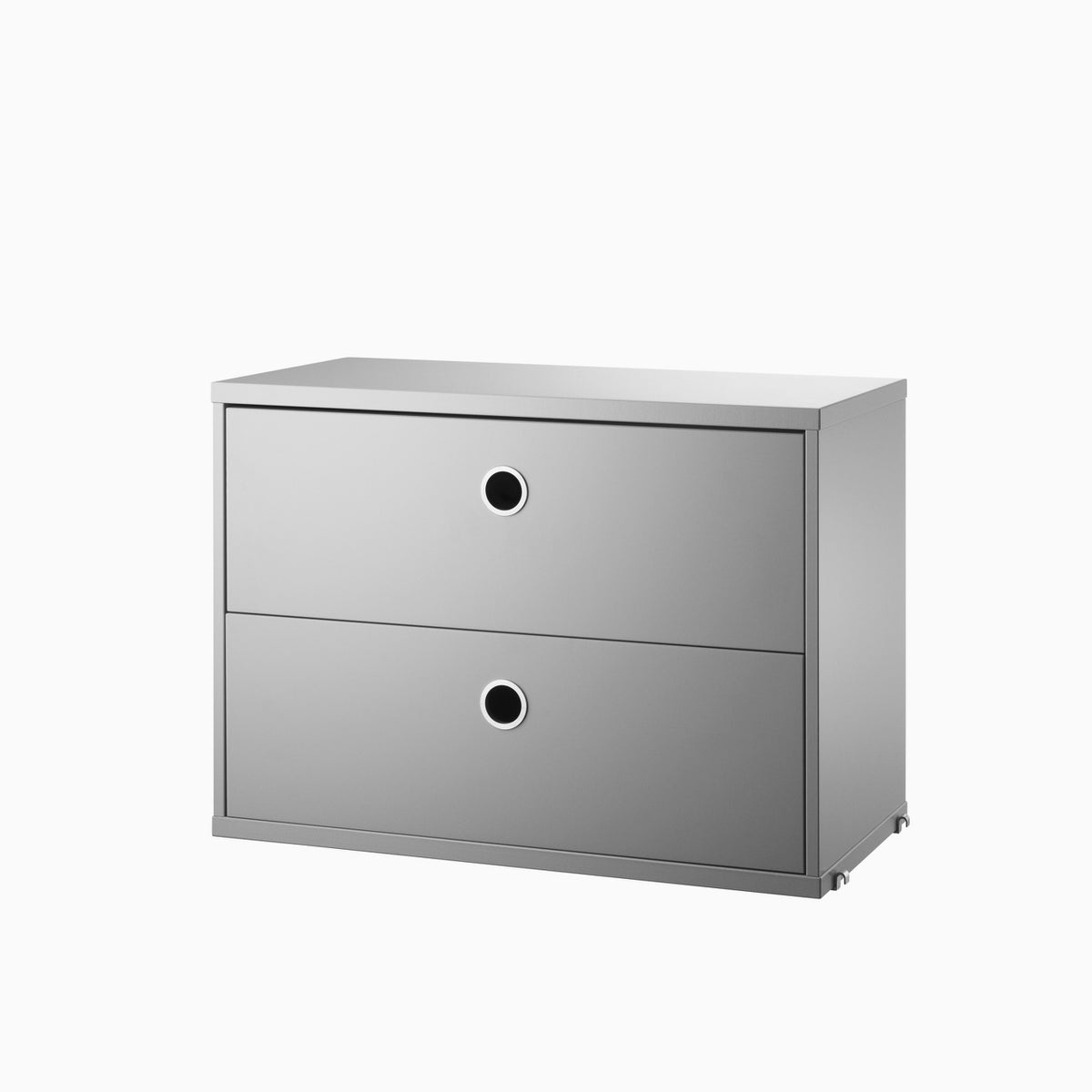 String Chest with 2 Drawers 58cm Grey