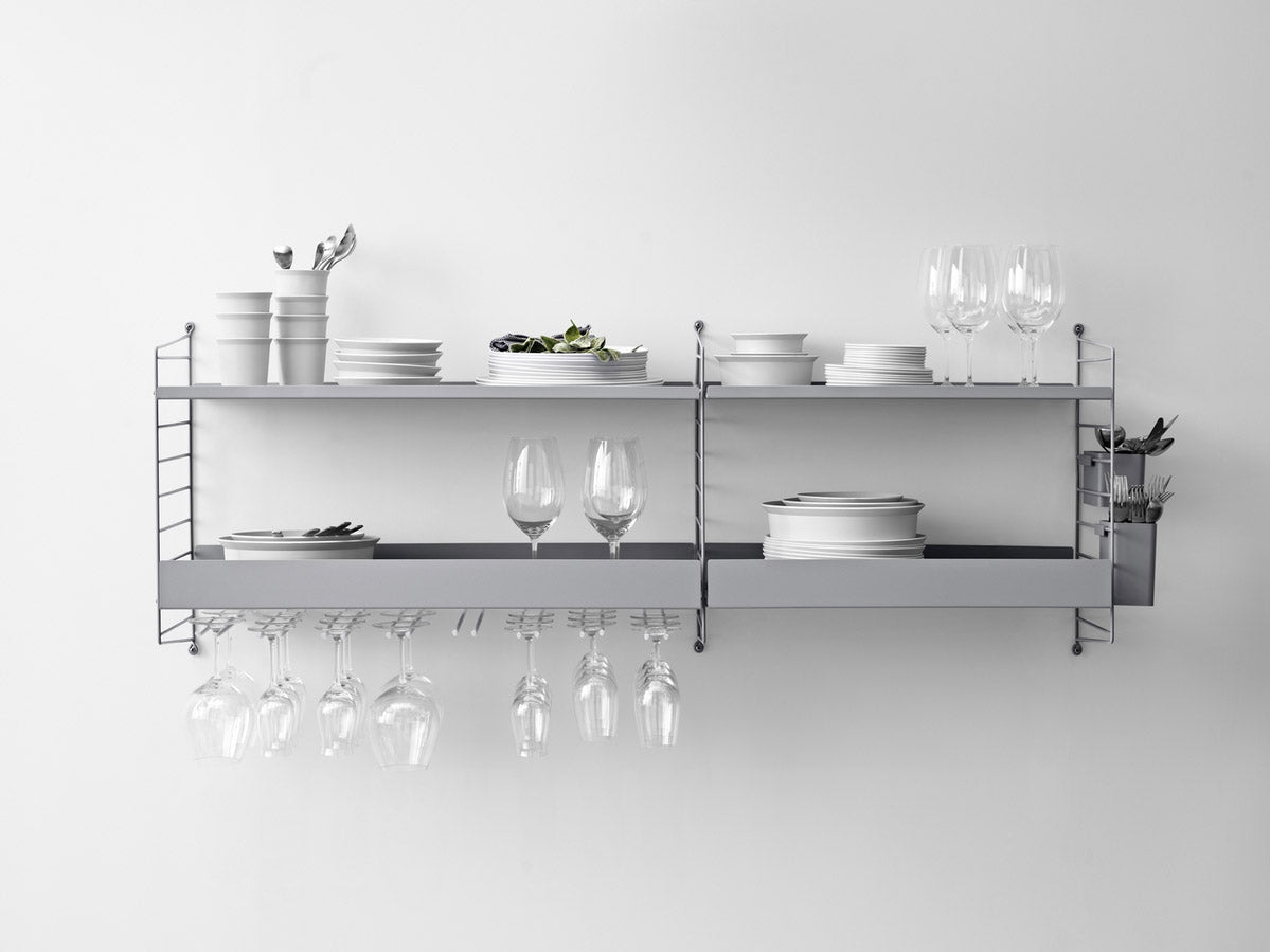 String Metal Shelf High Edge 78cm Grey