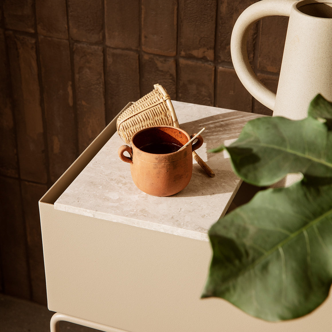 Ferm Living Tray for Plant Box Marble Beige
