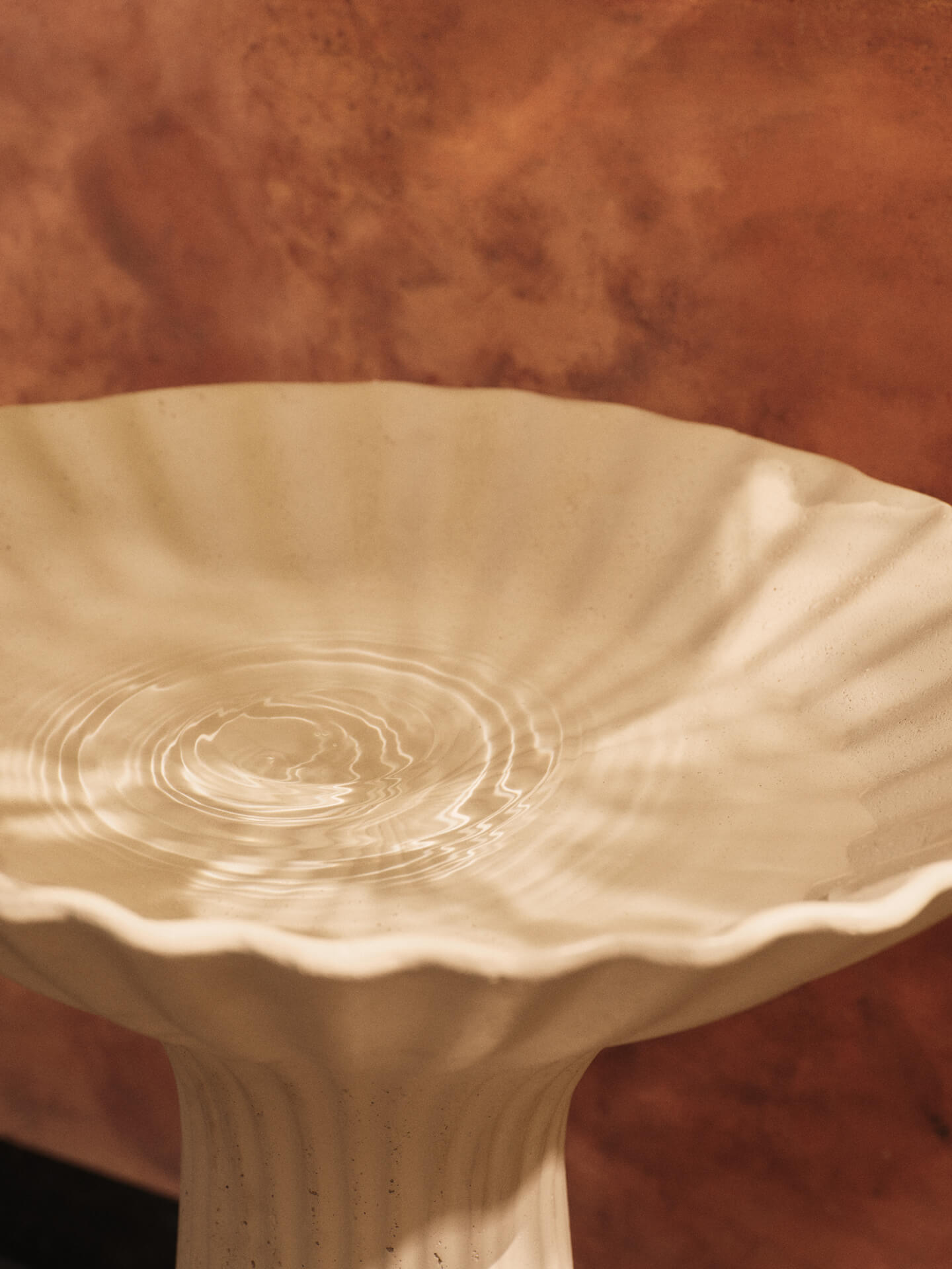 Ferm Living Fountain Series Pedestal Bowl Fibre Concrete Ivory