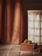 Ferm Living Chambray Shower Curtain Organic Cotton Brown Clay