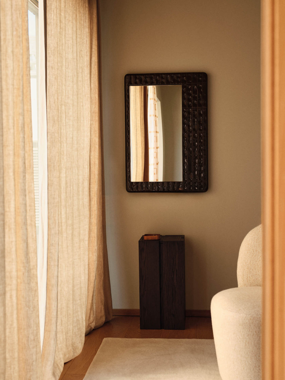 Ferm Living Parcel Pedestal Dark Stained Oak