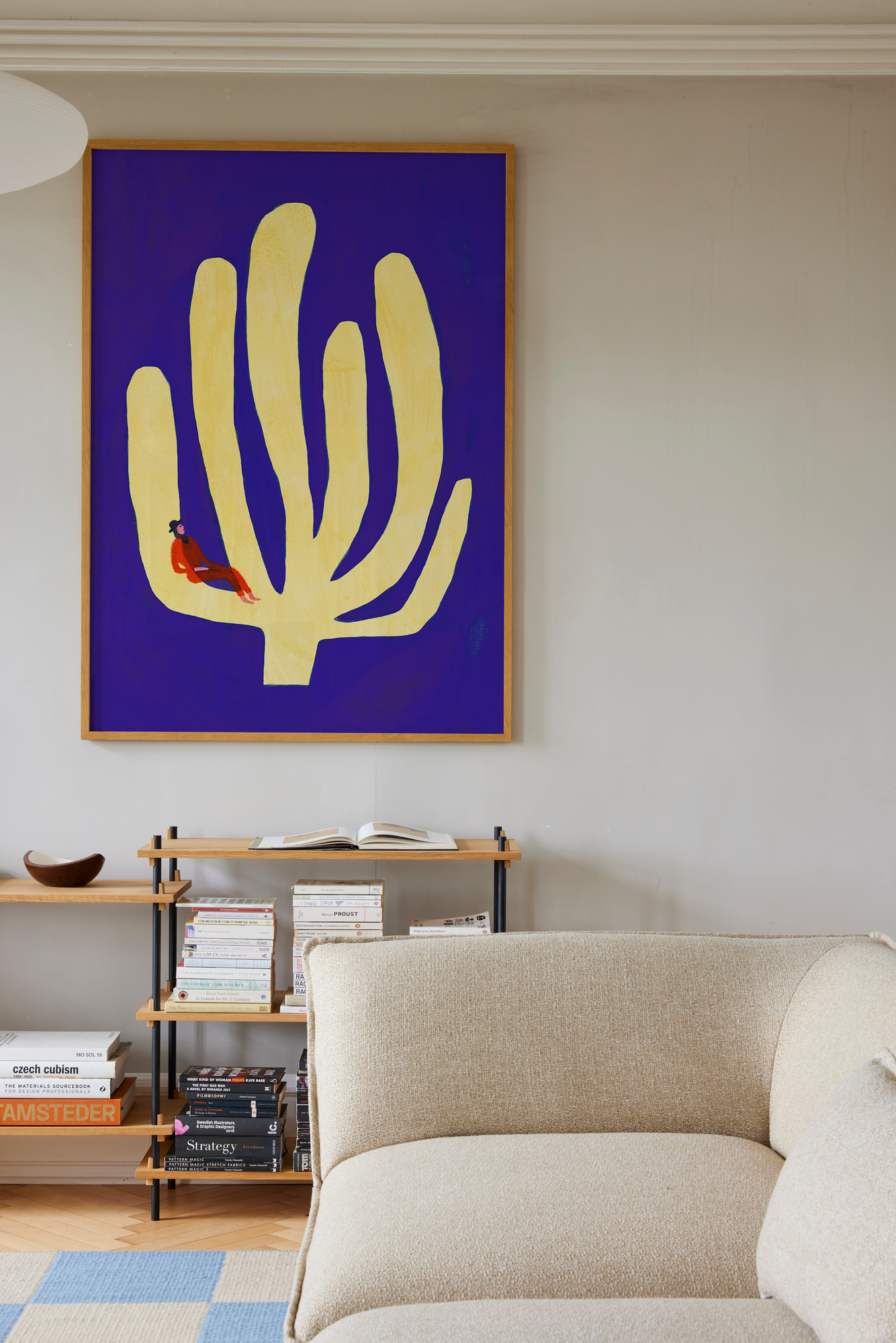 Paper Collective Fond Bleu Art Print by Anne Laval