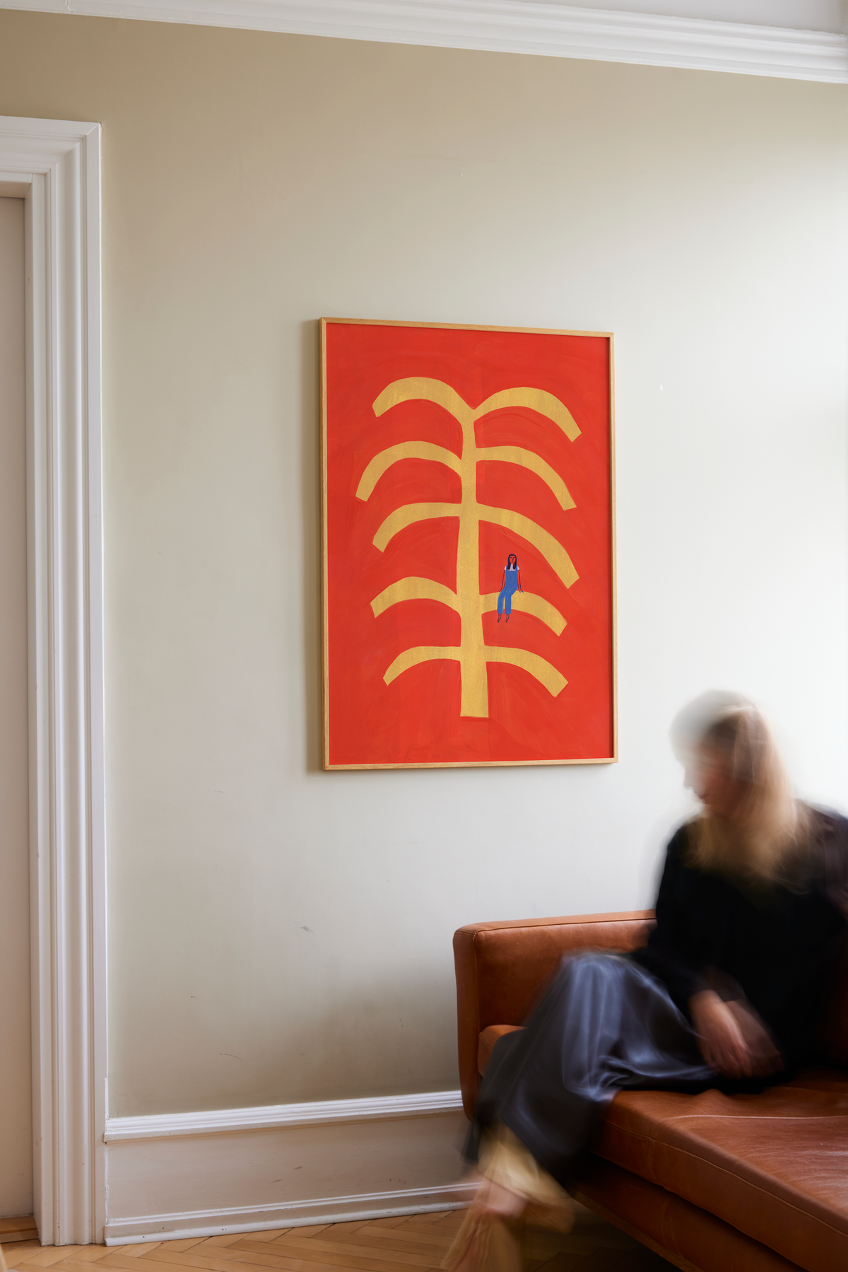 Paper Collective Fond Rouge Art Print by Anne Laval