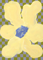 Paper Collective Flowers with Checks 04 Art Print by Liat Greenberg