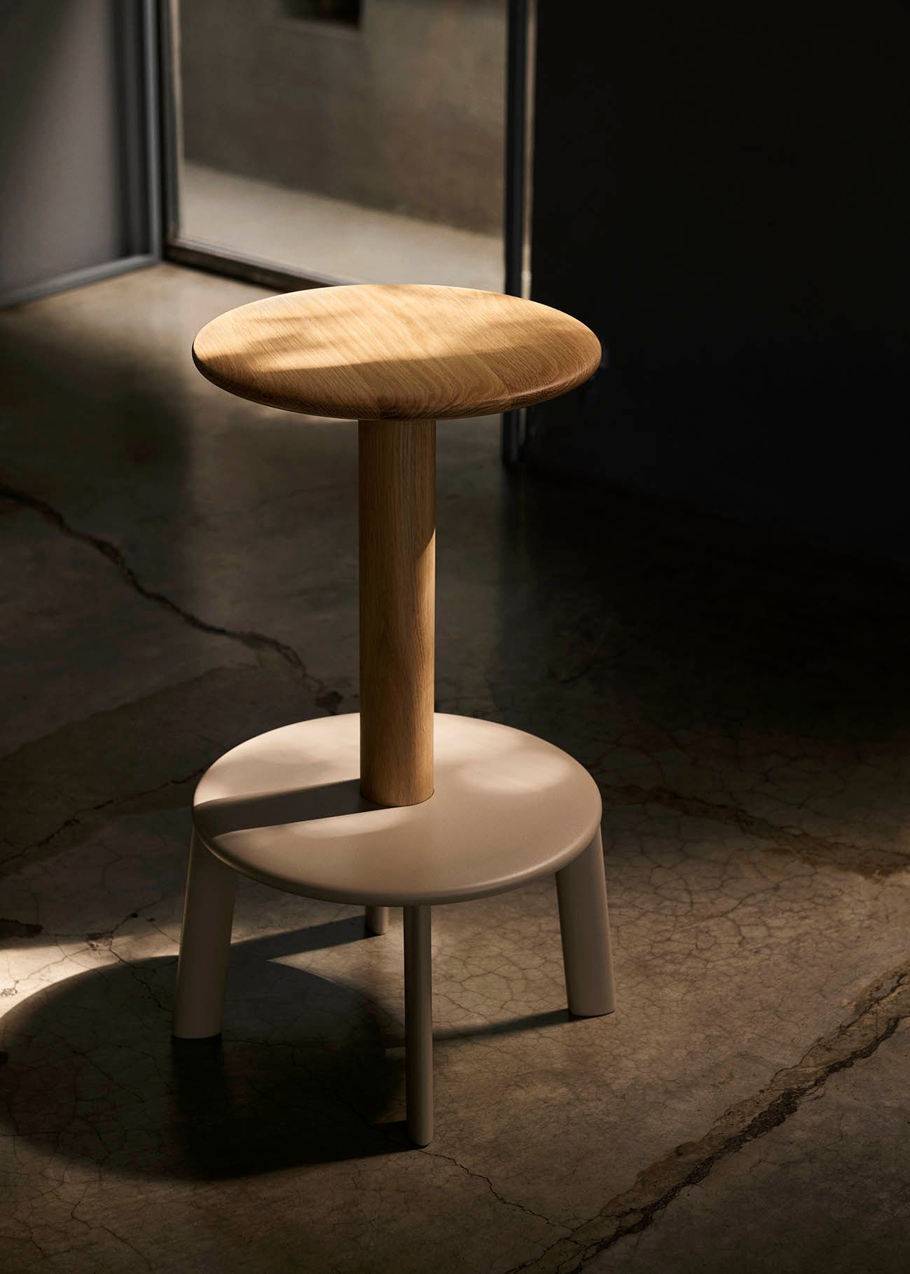 &Tradition Massif Bar Stool AV40 Oak Grey Beige