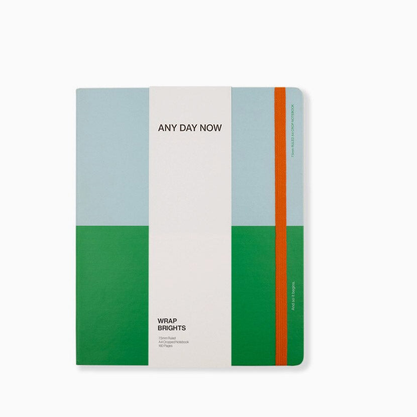 Any Day Now A4 Cropped Ruled Notebook Sky Green