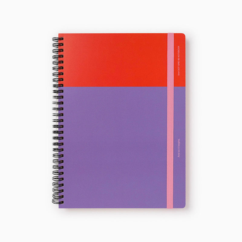 Any Day Now A5 Spiral Dot Grid Red Purple