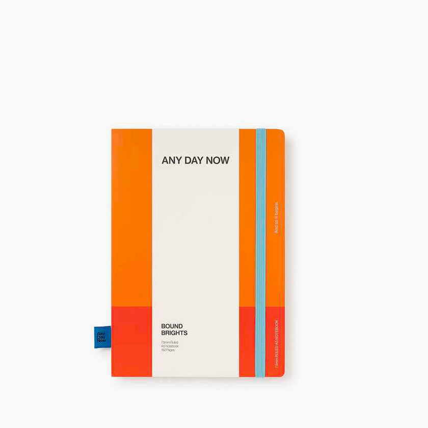 Any Day Now A5 Bound Notebook - Ruled - Orange & Red – Arrival Hall