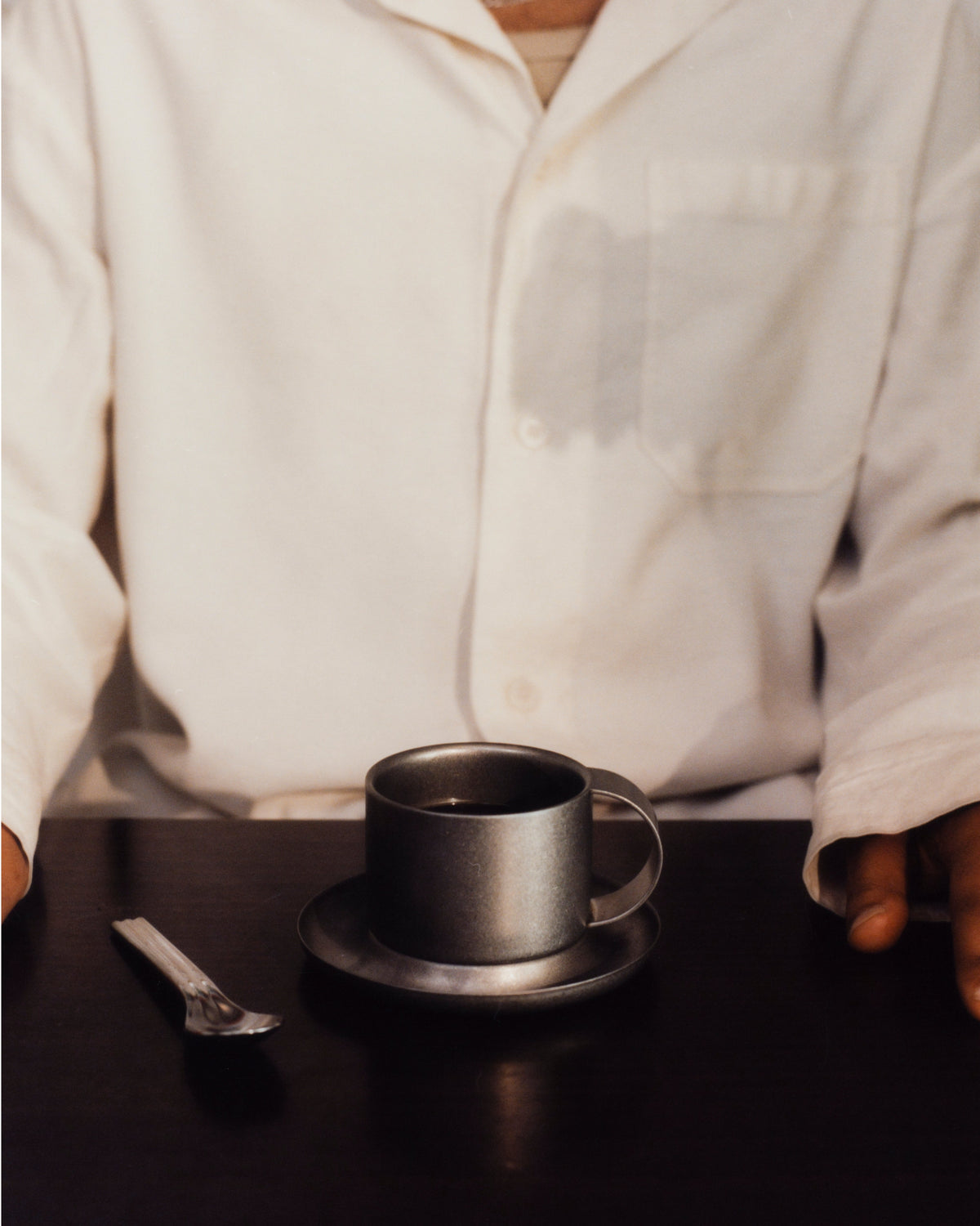 Service Projects Arlo 03 Cup with Saucer Stonewashed Stainless Steel