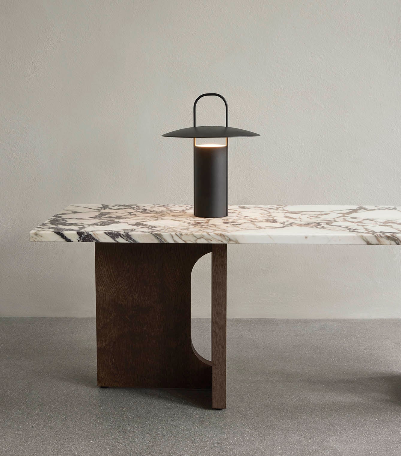 Audo Androgyne Lounge Table Dark Stained Oak Calacatta Viola