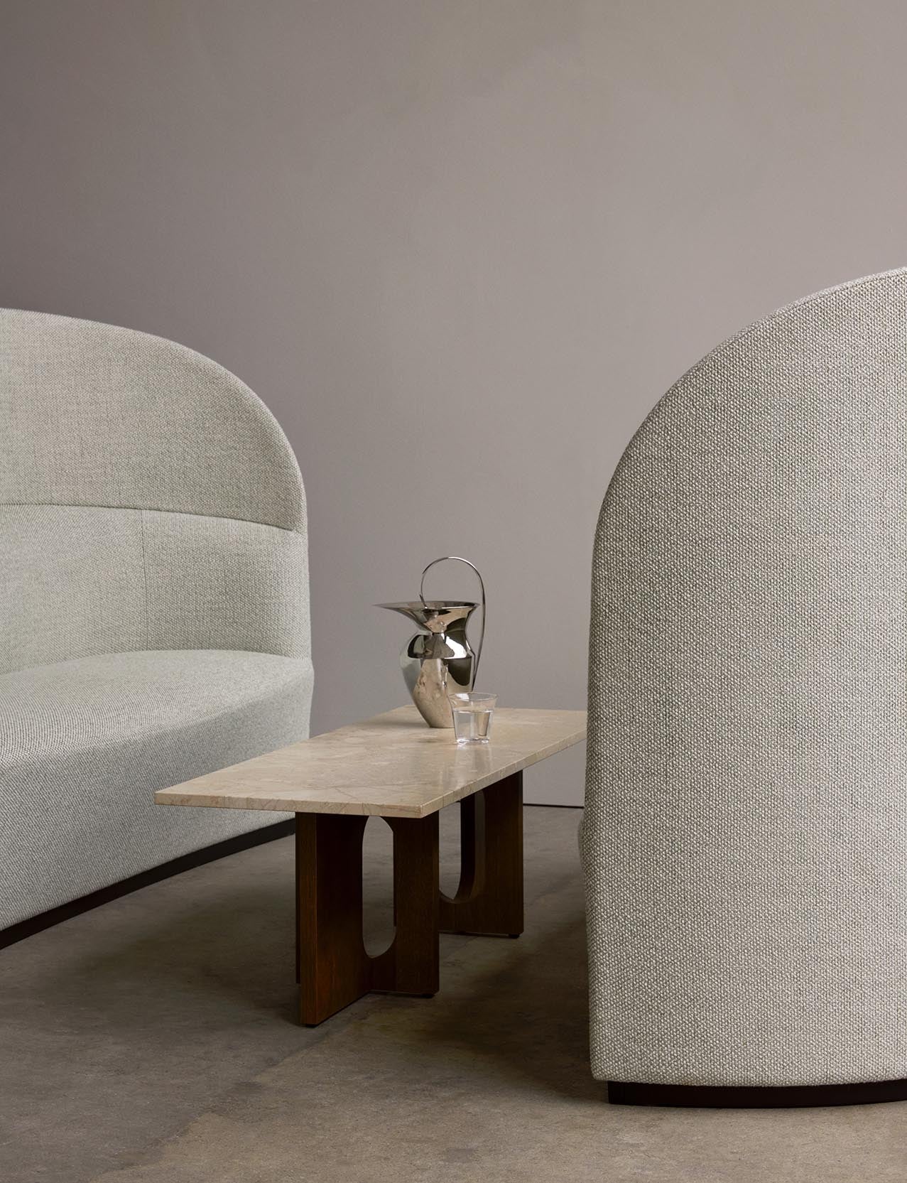 Audo Androgyne Lounge Table Walnut Kunis Breccia