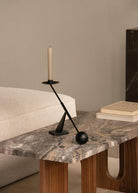 Audo Androgyne Lounge Table Walnut Grey Galaxy Marble