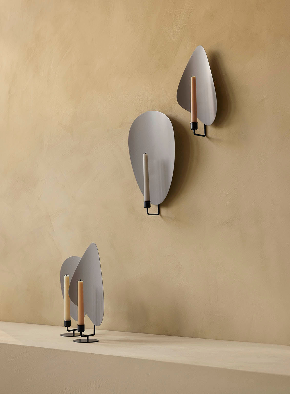 Audo Copenhagen Flambeau Candle Holder - Bronzed Brass/Grey 40cm