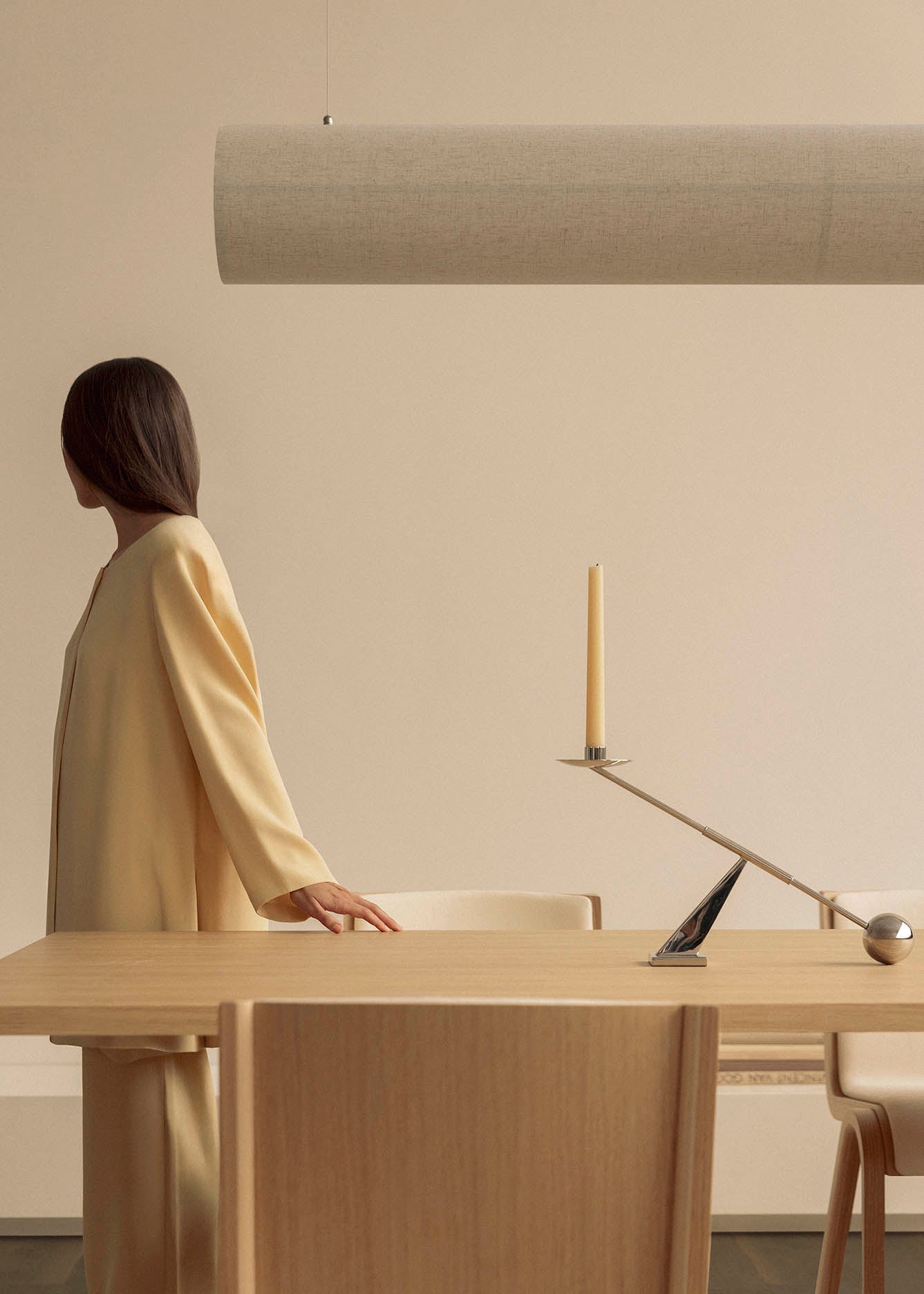 Audo Copenhagen Hashira Linear Pendant Lamp - Raw