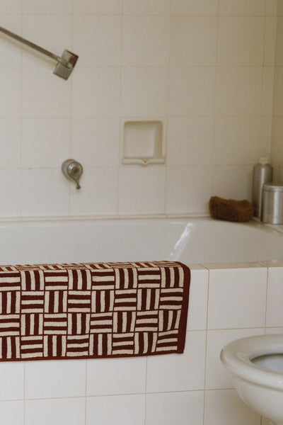 BAINA Saroma Bath Mat Mudbrick & Crème 50 x 80cm