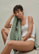 Baina Bath Towel Sage Chalk