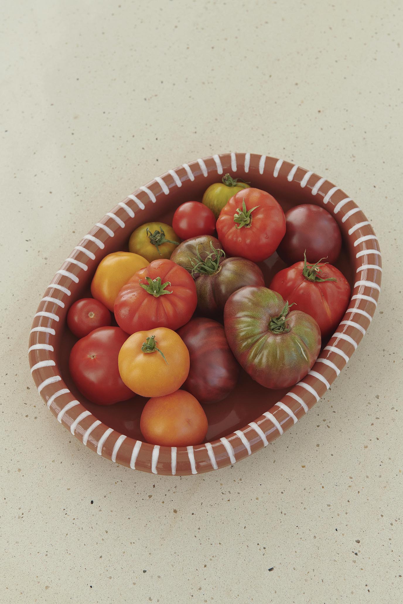 HAY Barro Oval Dish Large - Natural with Stripes