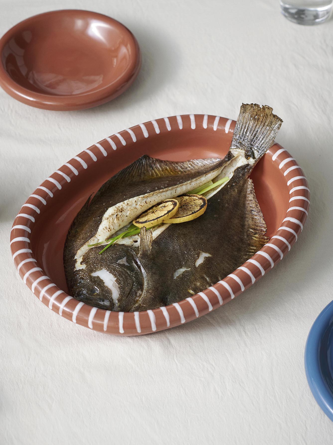 HAY Barro Oval Dish Large - Natural with Stripes