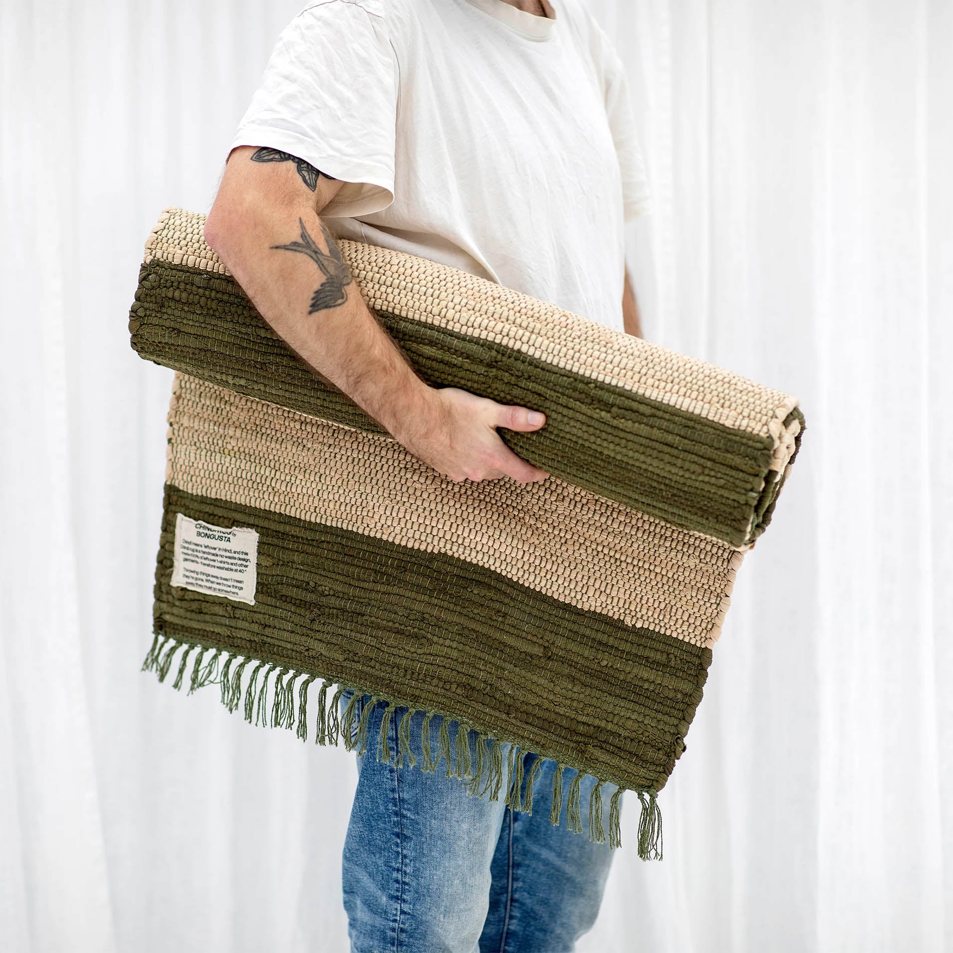 Bongusta Chindi Rug Army & Beige