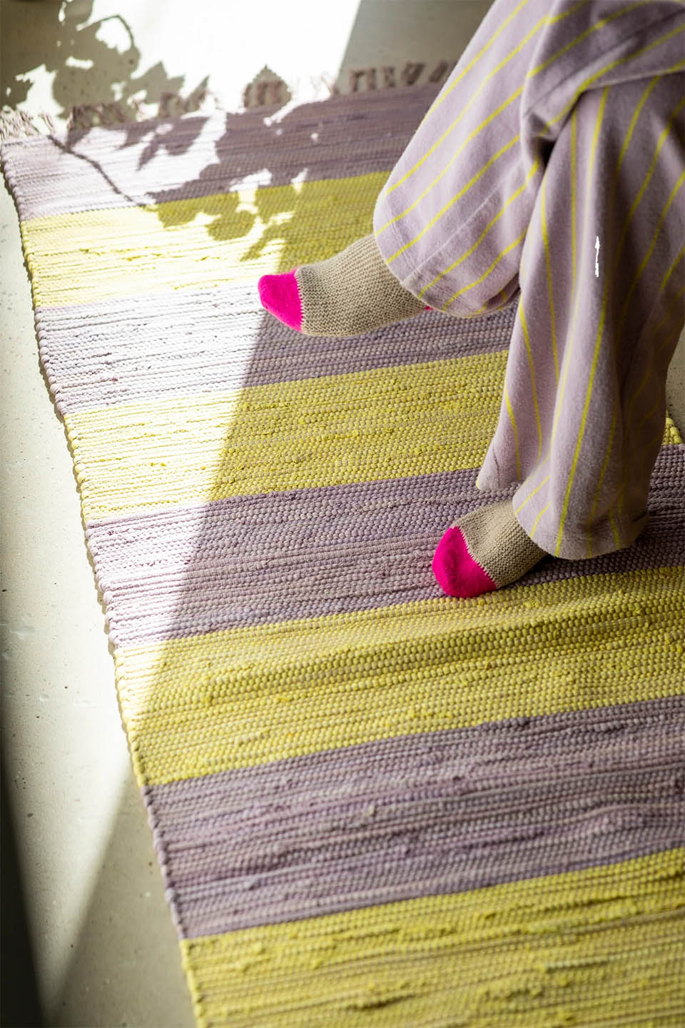 Bongusta Chindi Rug Lilac and Neon Yellow