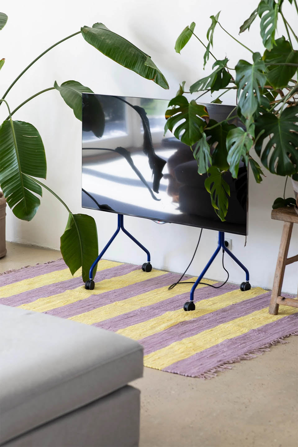 Bongusta Chindi Rug Lilac and Neon Yellow