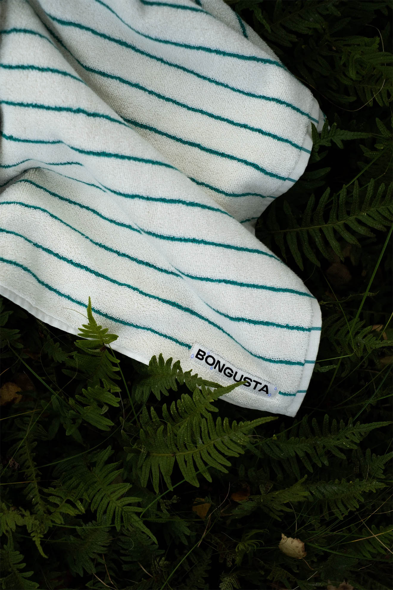 Bongusta Naram Hand Towel - Pure White & Grass