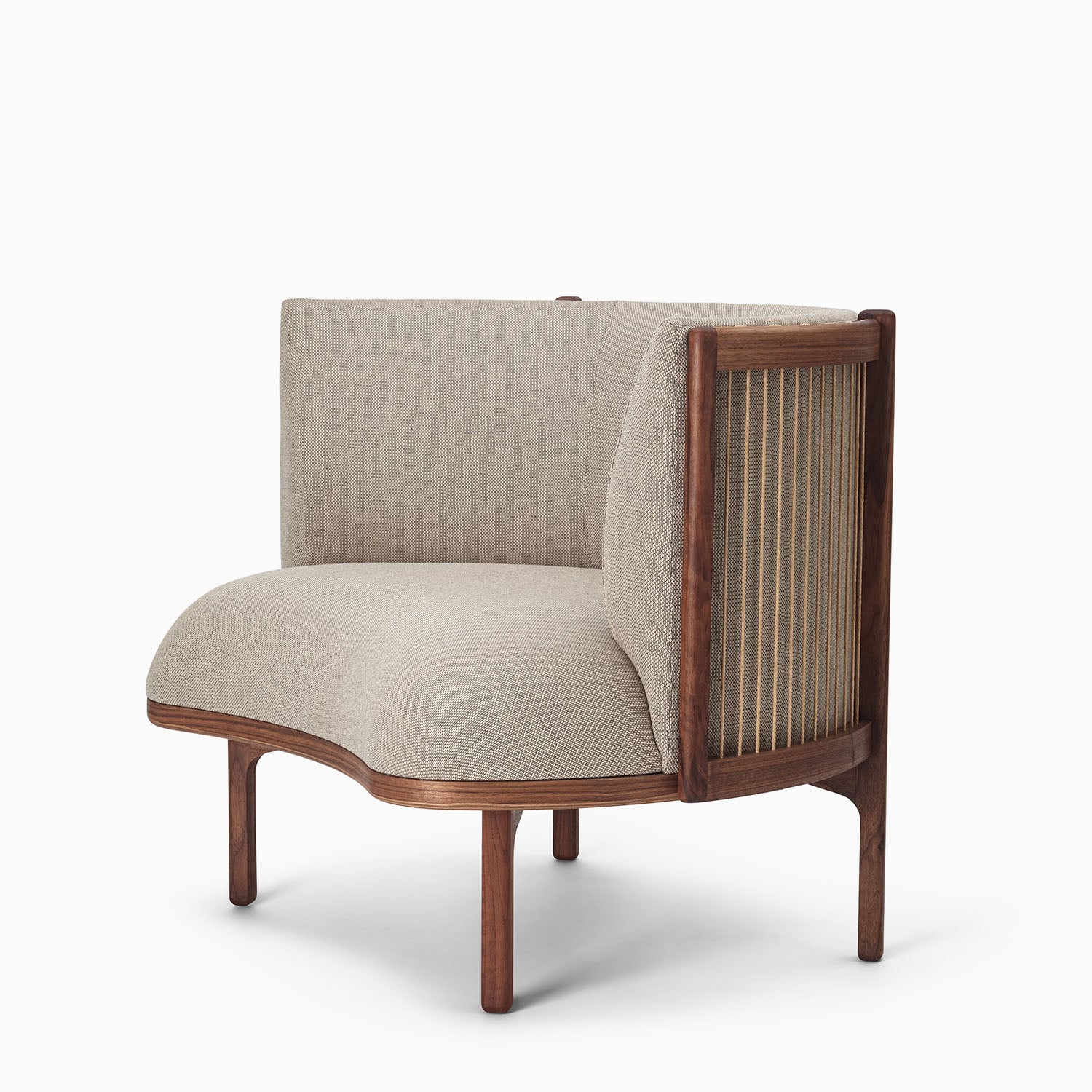Carl Hansen & Søn RF1904 Sideways Lounge Chair - Walnut Rewool Fabric