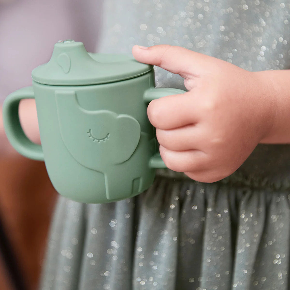 Done by Deer Peekaboo Spout/Snack Cup Set - Green