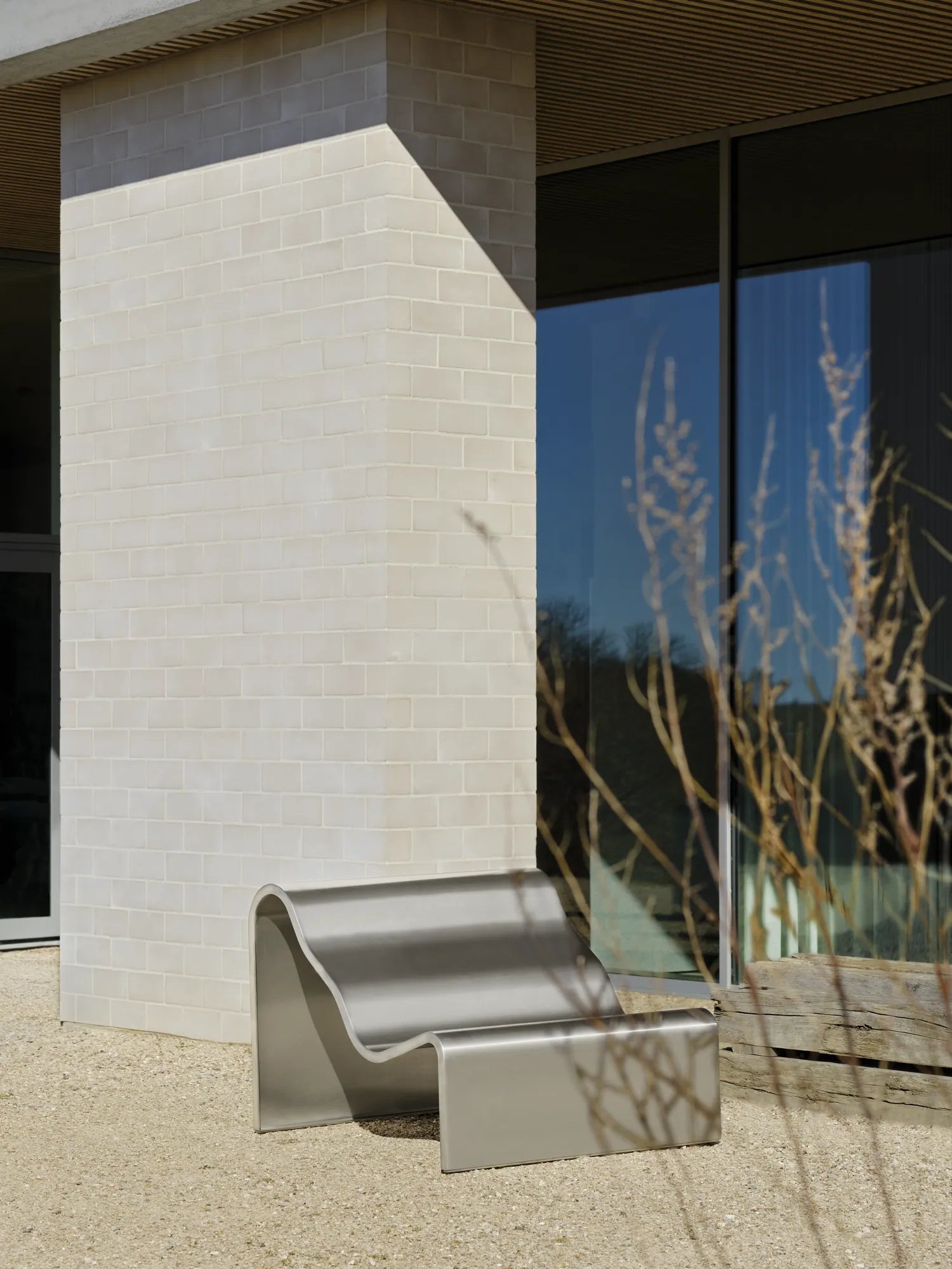 Muuto Dream View Bench Brushed Stainless Steel