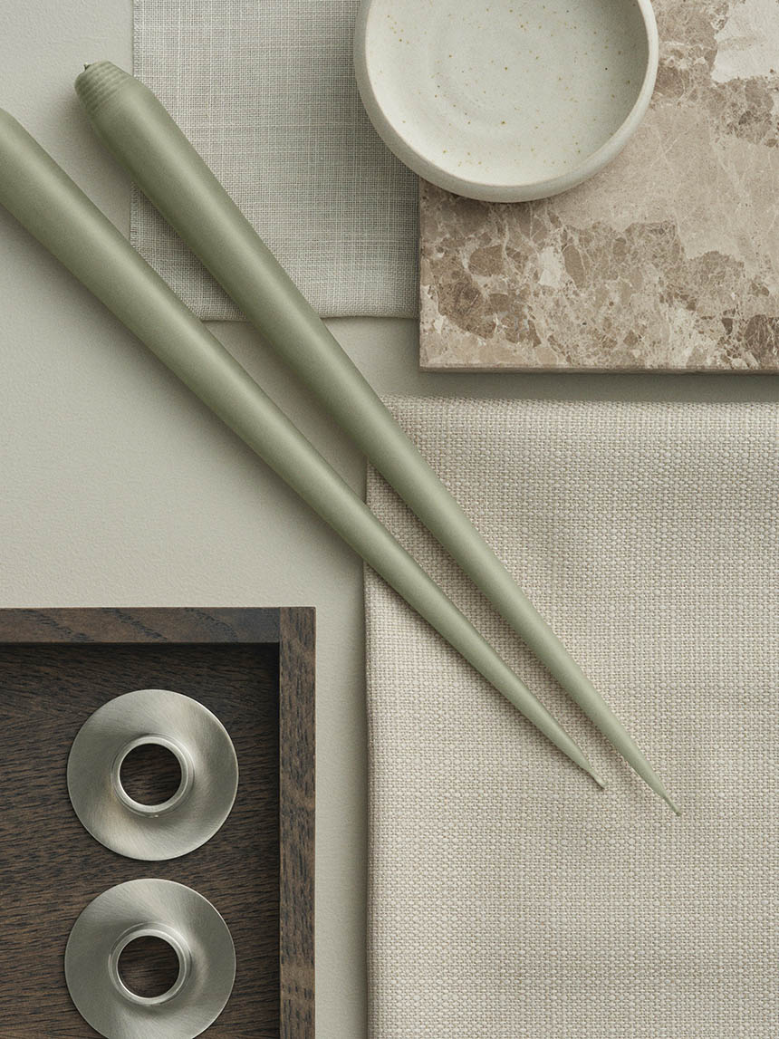 Ester & Erik Taper Candle 32cm (Set of 2) - Artichoke