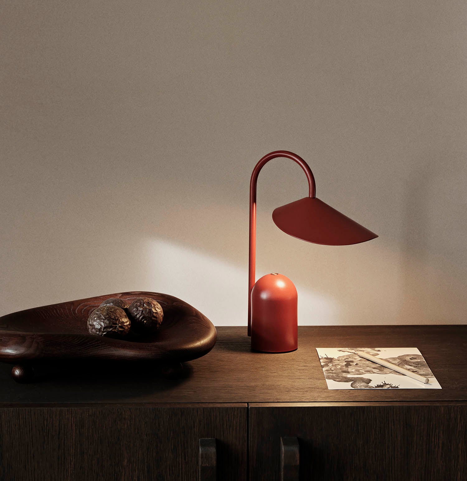 Ferm Living Arum Portable Lamp oxide Red