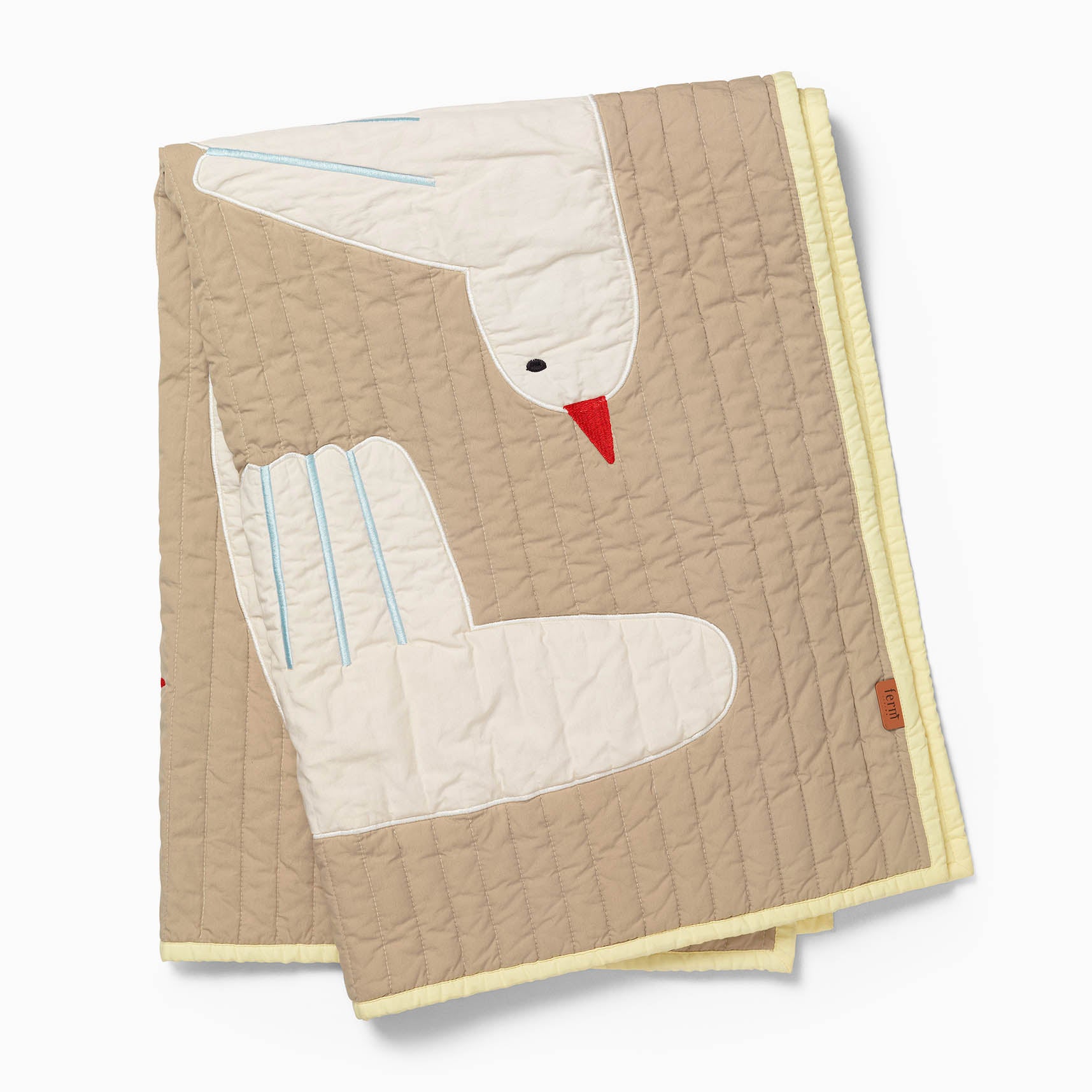 Ferm Living Bird Quilted Blanket - Sand