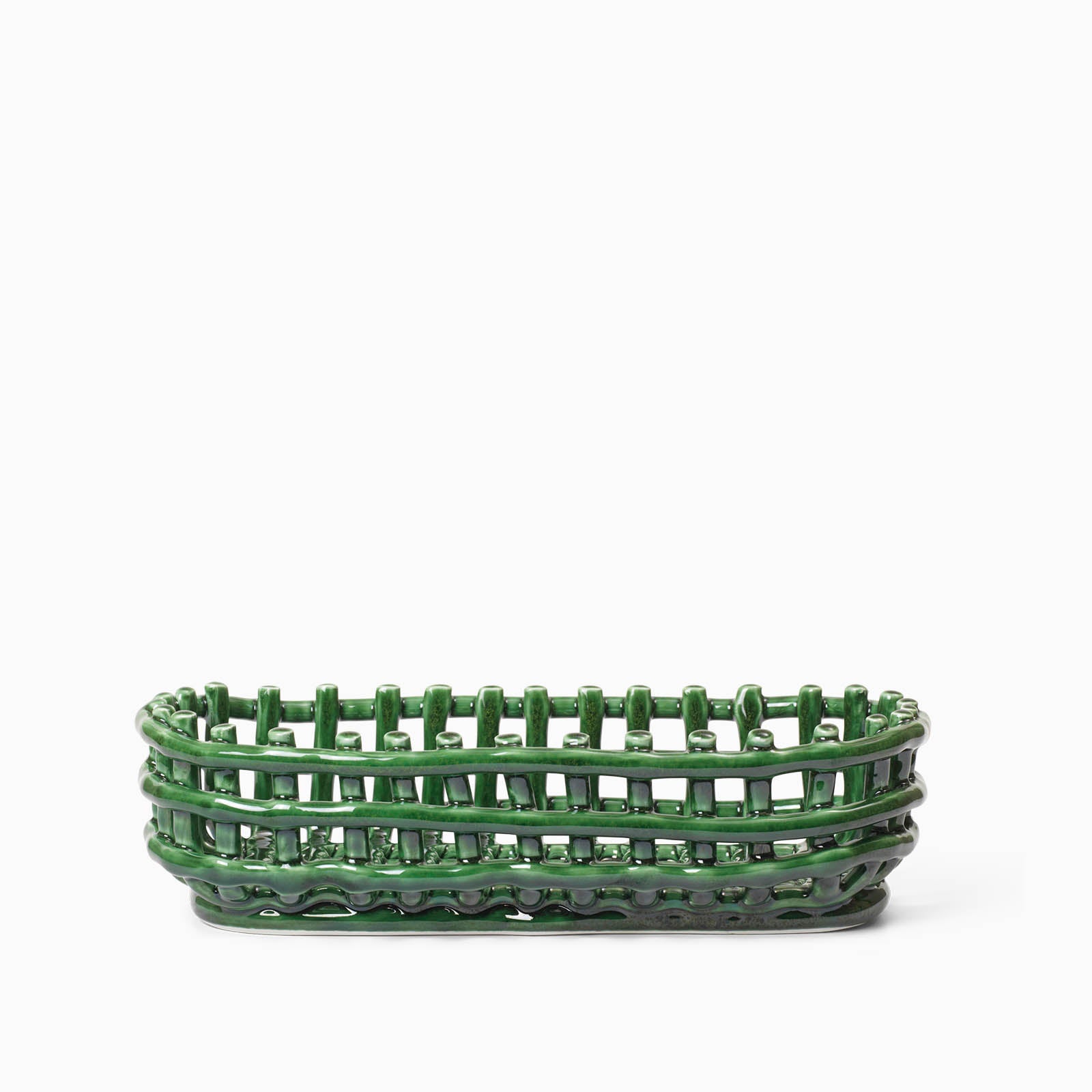 Ferm Living Ceramic Basket Oval - Emerald Green