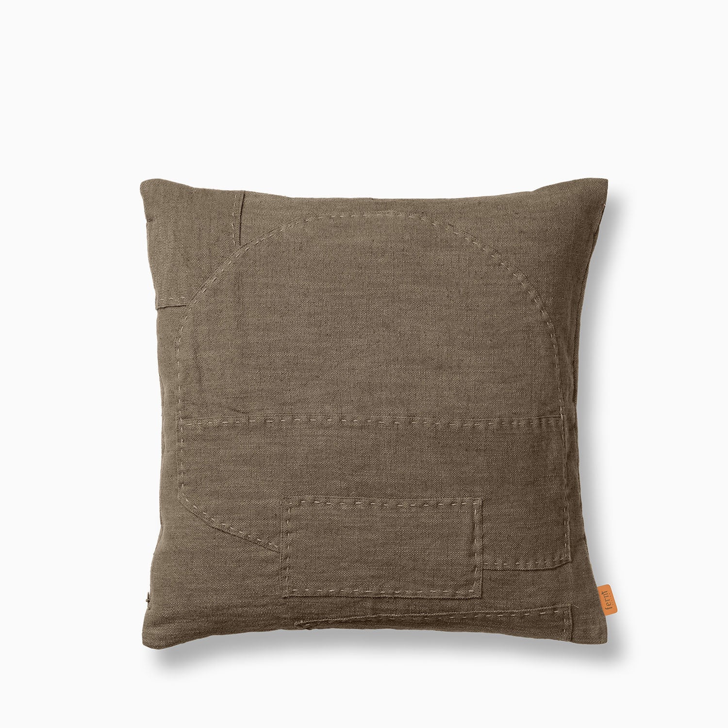 Ferm Living Darn Cushion Dark Taupe