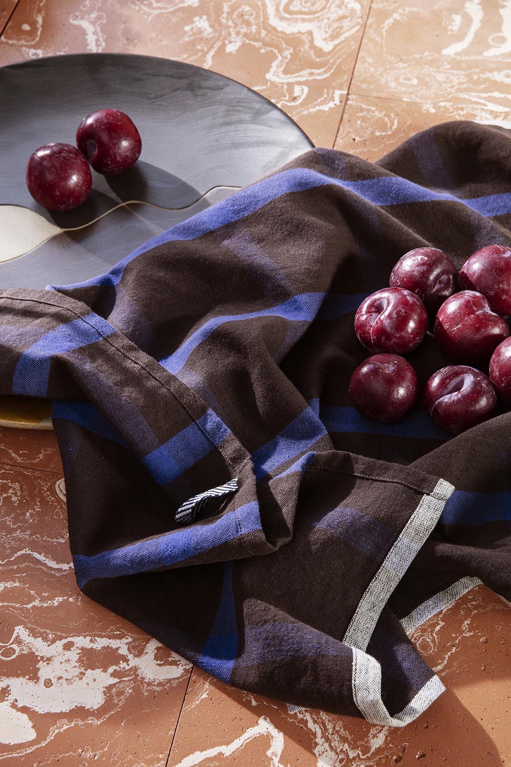Ferm Living Hale Tea Towel Choco Bright Blue