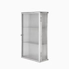 Haze Wall Cabinet - Reeded Glass - Brushed Stainless Steel