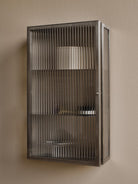 Haze Wall Cabinet - Reeded Glass - Brushed Stainless Steel