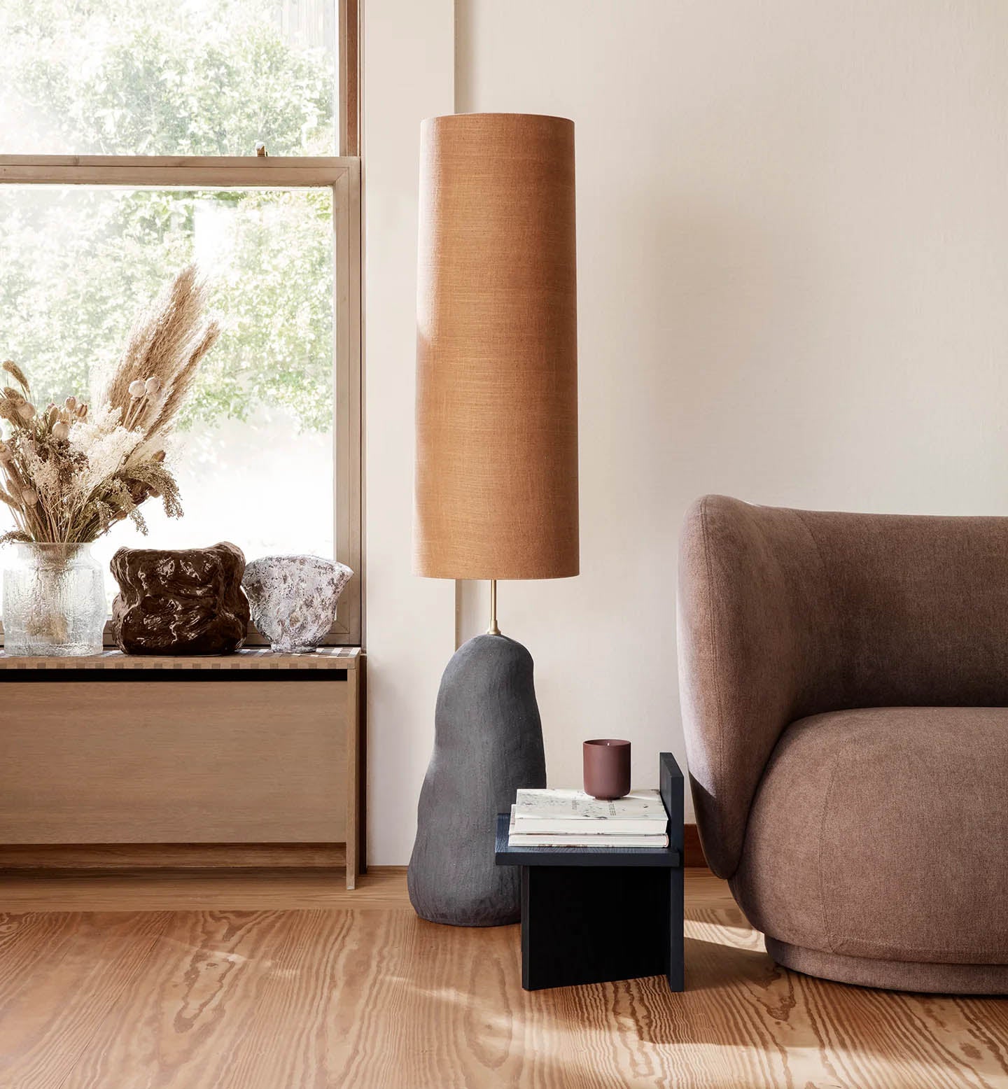 Ferm Living Oblique Stool Black Stained Ash