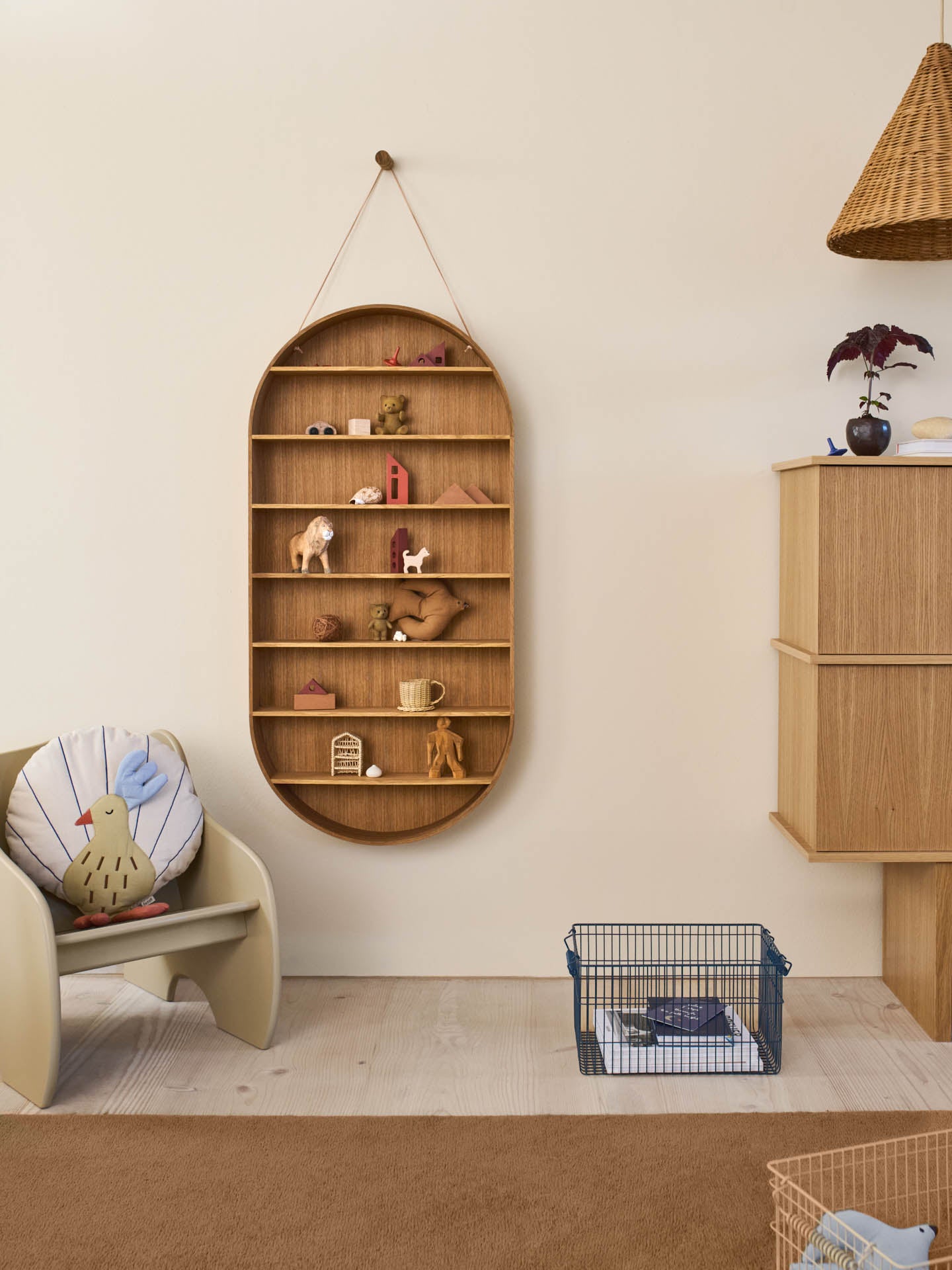 Ferm Living Oval Dorm Shelf - Oiled Oak