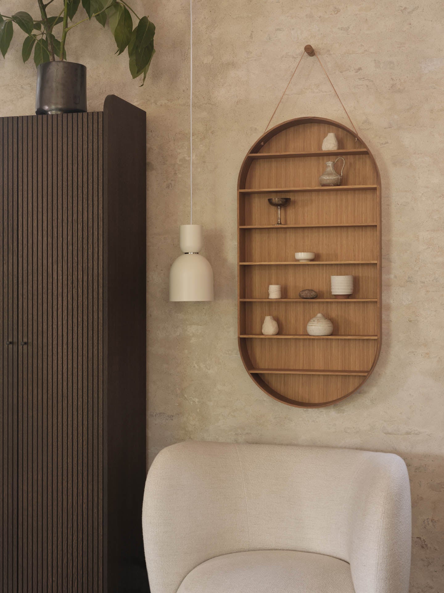 Ferm Living Oval Dorm Shelf - Oiled Oak