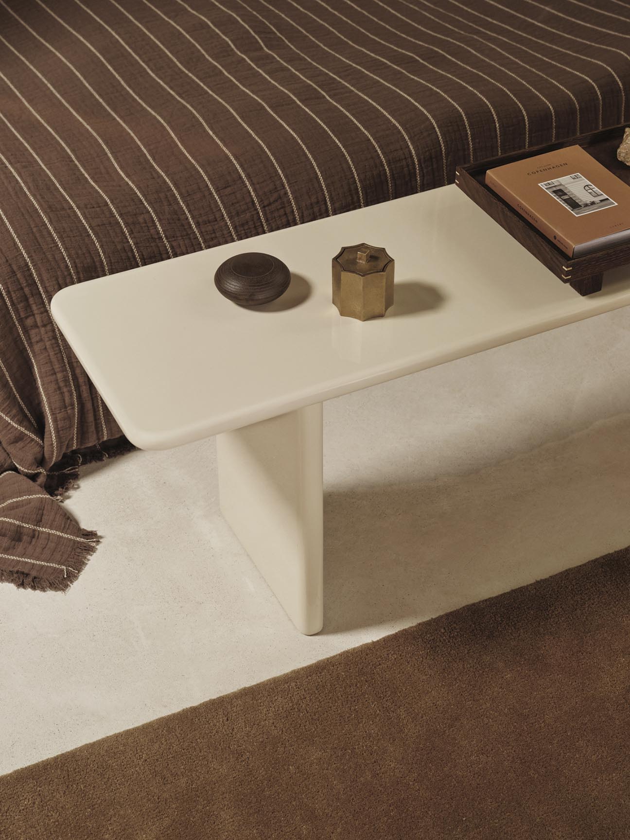 Ferm Living Rink Bench Eggshell